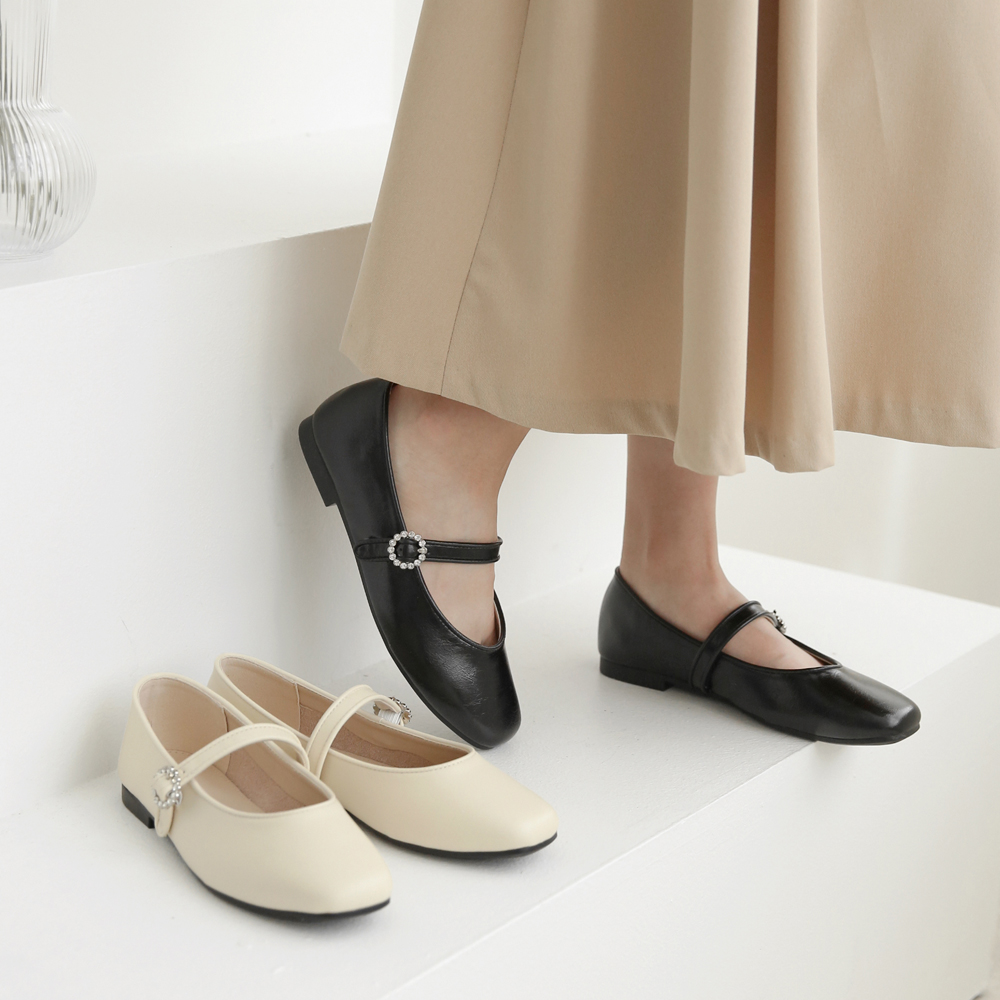 소가죽 메리제인슈즈 여성 빅사이즈 발편한 플랫