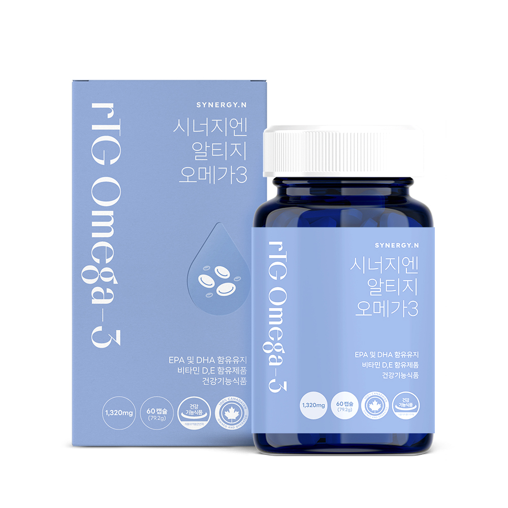 시너지엔 캐나다 알티지 오메가3 초임계 EPA DHA 1200mg 60캡슐, 1개 - 상품 이미지