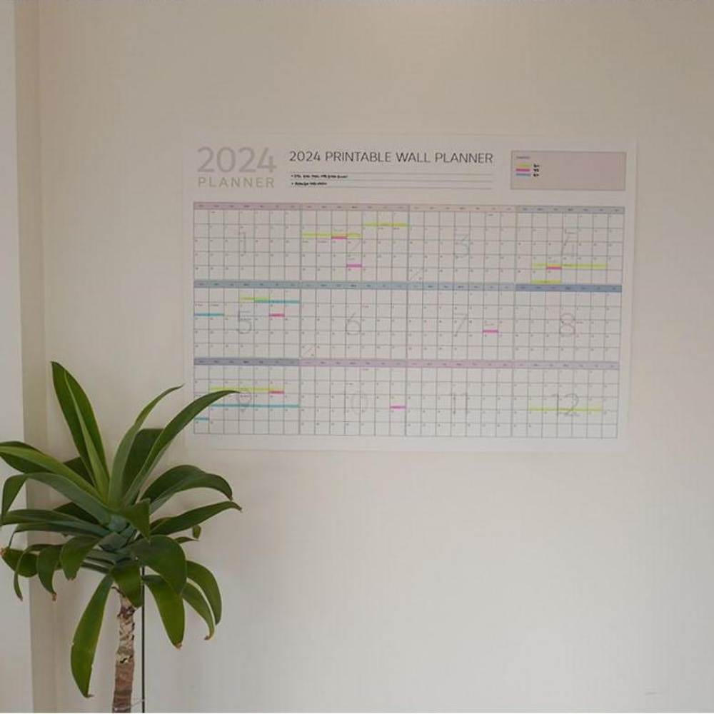 2026년한장달력 연력 2026 연간계획표 플래너 1년 캘린더 대형 포스터 - 상세 이미지 2