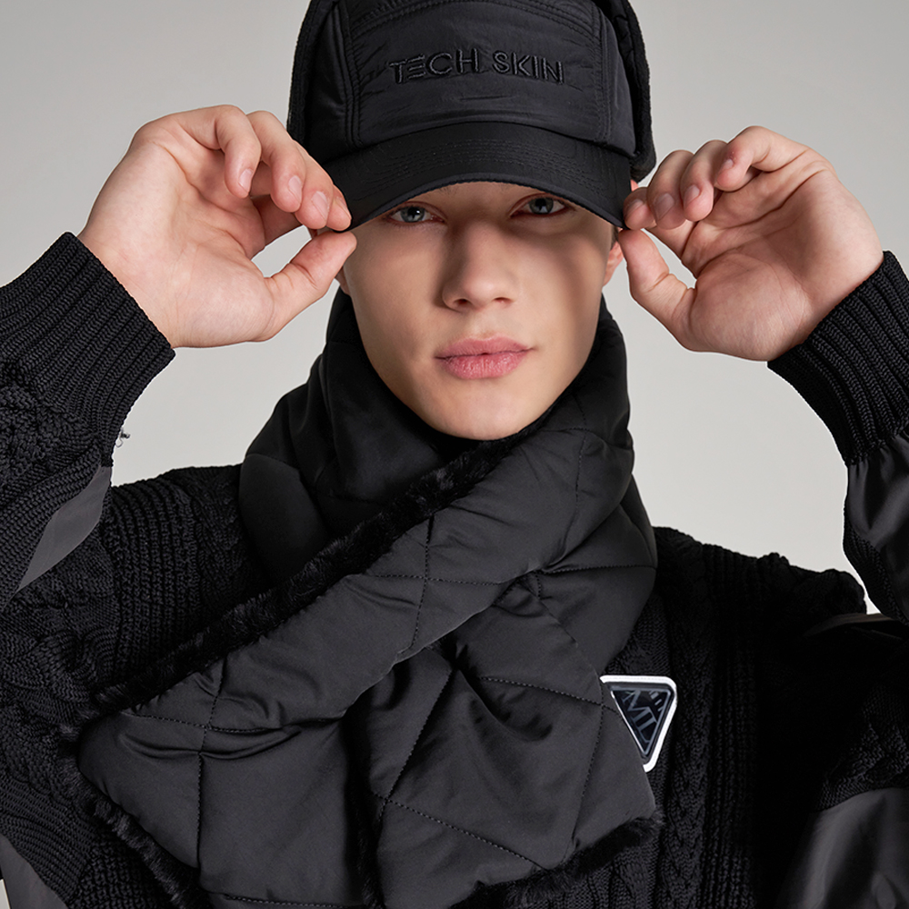 테크스킨 패딩 리버시블 넥워머 목도리 머플러 방한용품