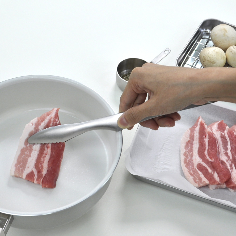 스텐 304 고기 캠핑 집게 조리용 주방 요리 핀셋 플레이팅 바베큐 24cm 28cm - 상세 이미지 2