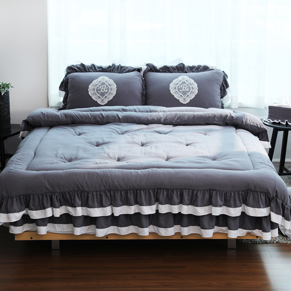 류금숙 프렌치감성 실키케어 항균프릴 차렵이불 베개커버 숏매트커버세트 SS/Q/K/SK