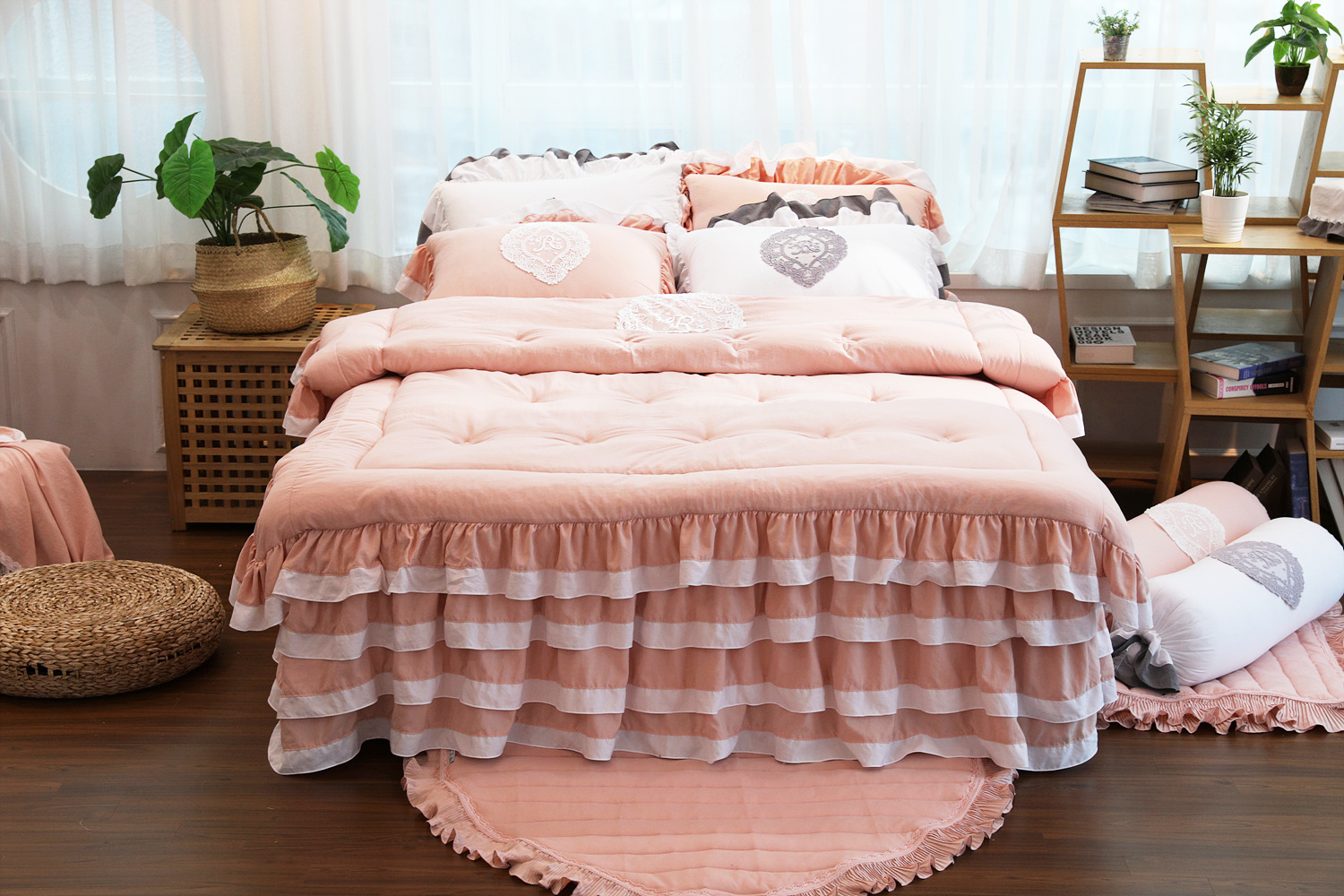 류금숙 프렌치감성 실키케어 향균프릴 차렵이불 베개커버세트 SS/Q/K/SK 국내생산