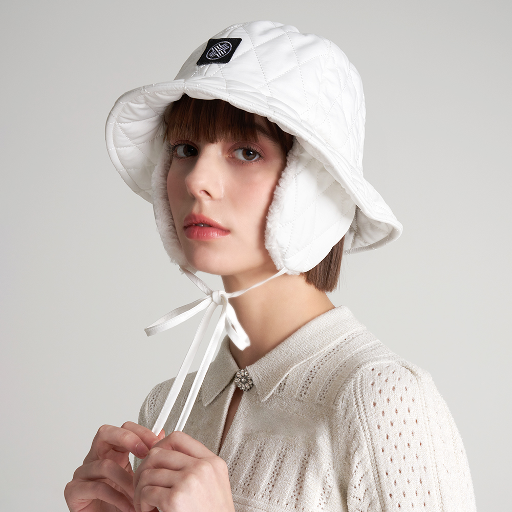 테크스킨 여성 패딩 버킷햇 골프모자 방한용품