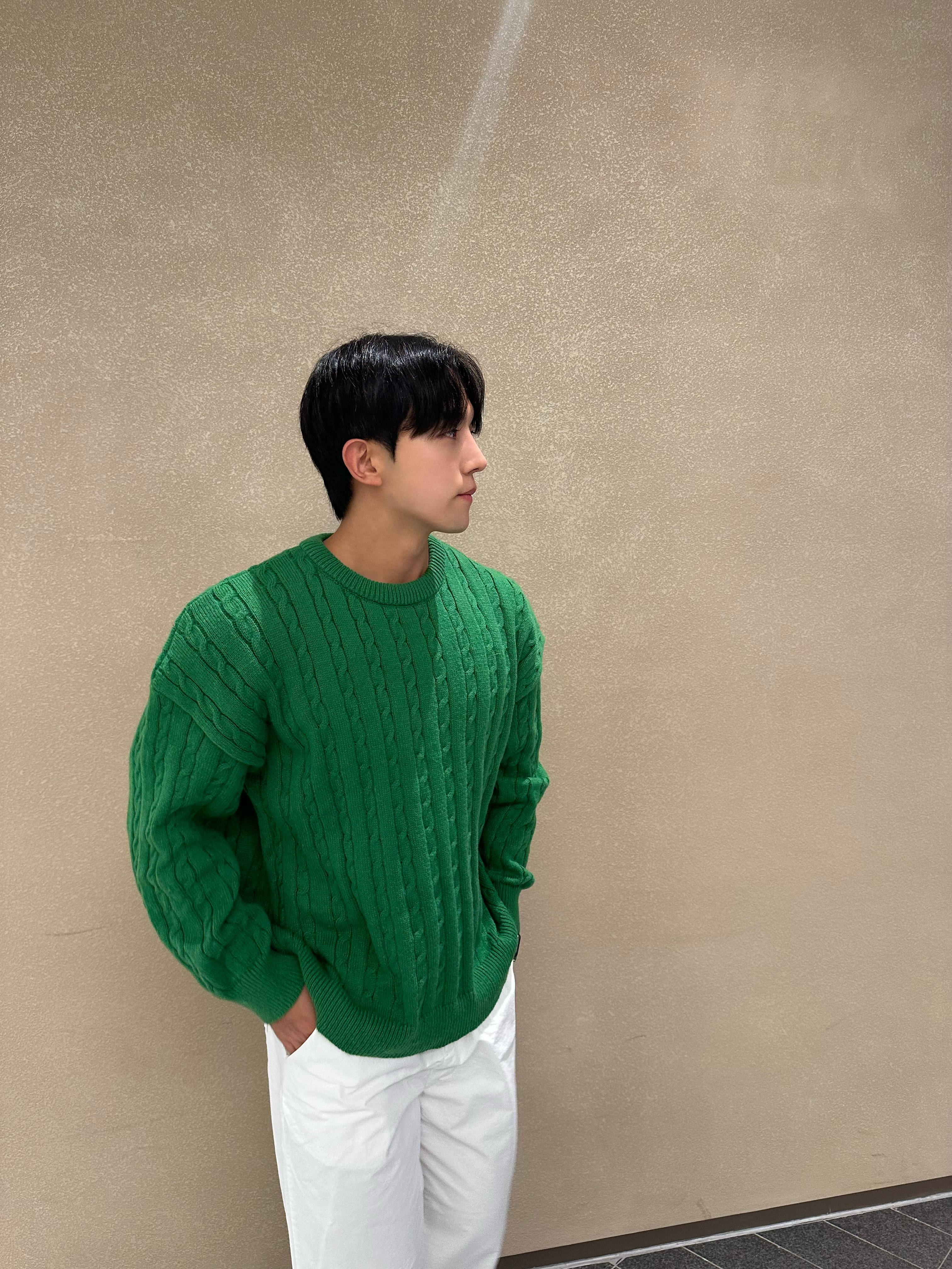 오버핏꽈배기니트 남자겨울니트 - 상세 이미지 4