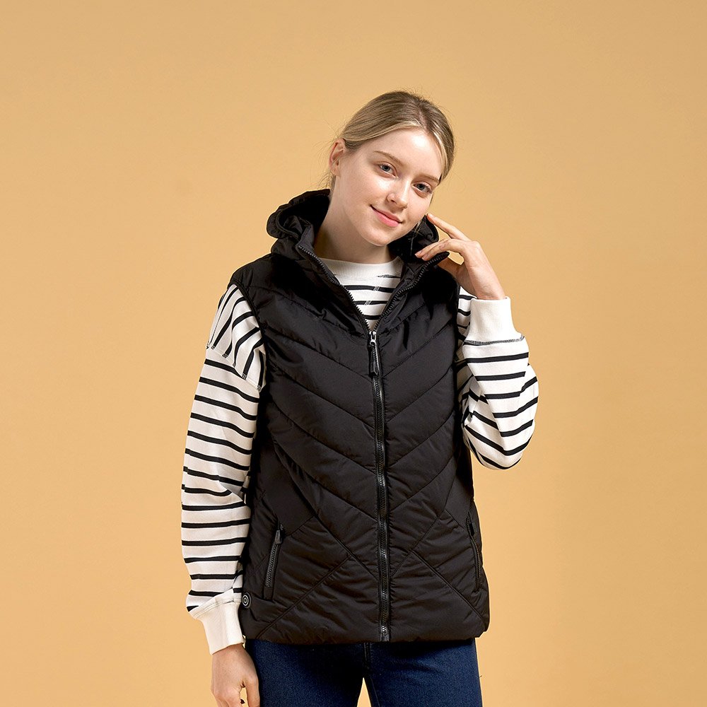 프롬비 아뜨 발열조끼 FE244 캠핑 낚시 열 경량 골프 방한 온열 열선 블랙, L