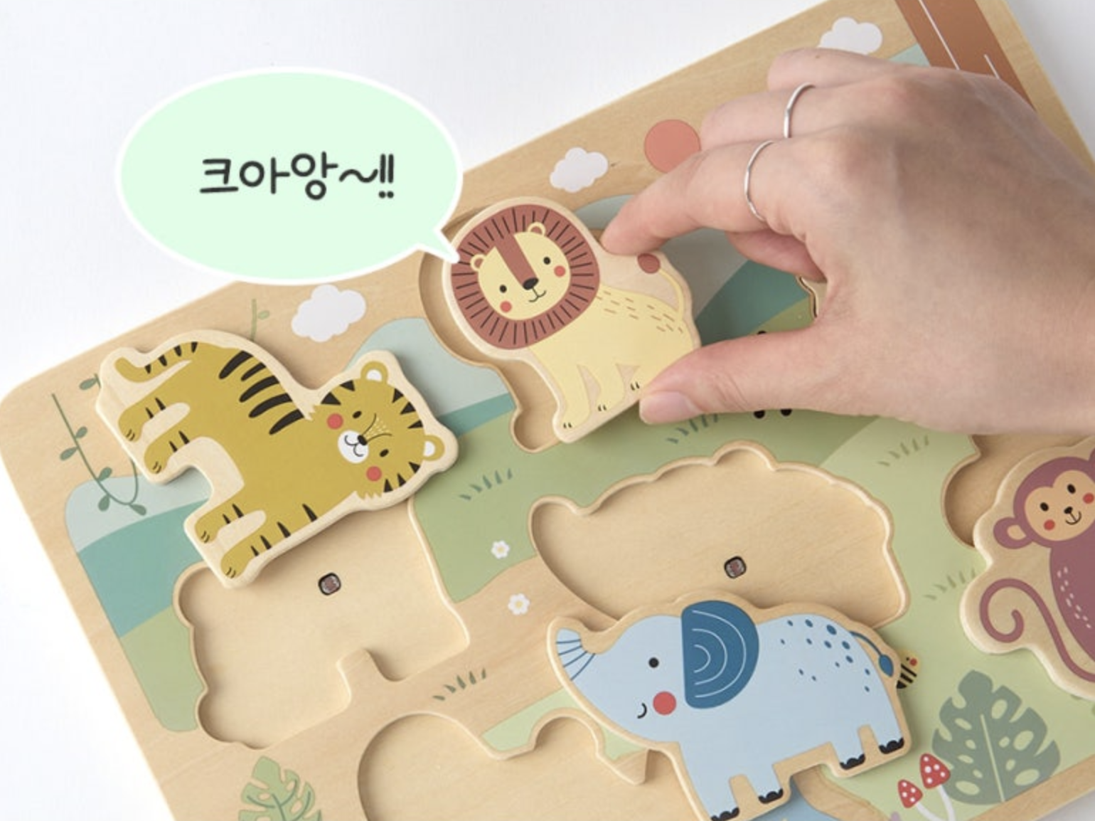 두돌 아기 장난감 16개월 18개월 유아 원목 꼭지 퍼즐 모양 소근육발달 어린이집 교구 - 상세 이미지 3