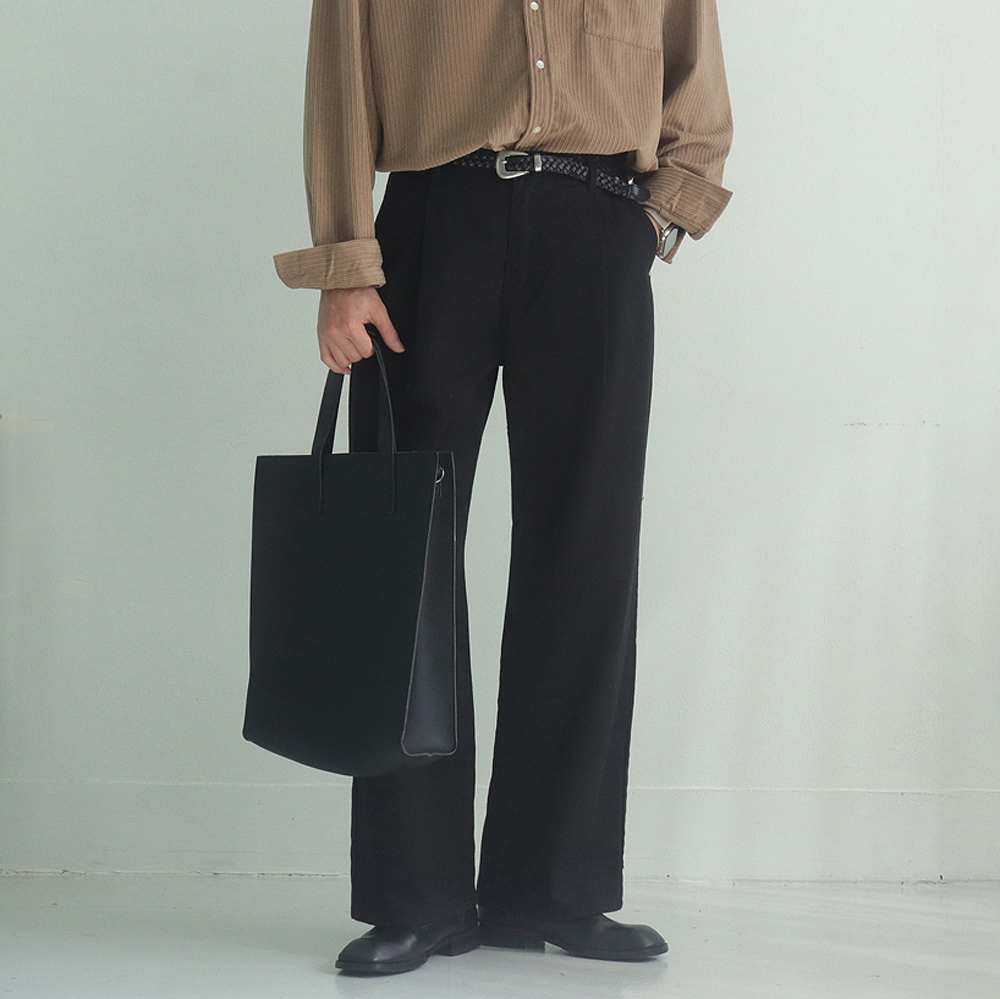 남자 면 바지 원턴 남성 슬랙스 남자 와이드팬츠 - 상품 이미지