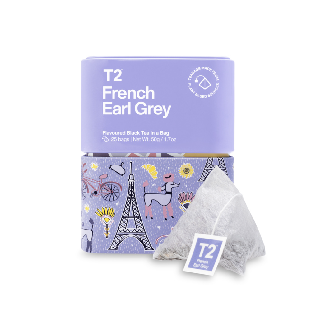 호주 T2 티투 차 선물세트 French Earl Grey Tea Bag Gift Pack Tin 25개입 선물 세트 - 상품 이미지
