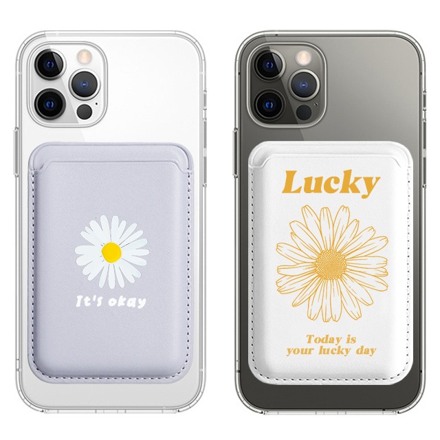 감성 데이지 드로잉 맥세이프 카드지갑