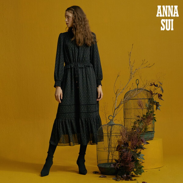 [안나수이] ANNA SUI 메탈릭 쉬폰 아르누보 원피스 : 롯데아이몰