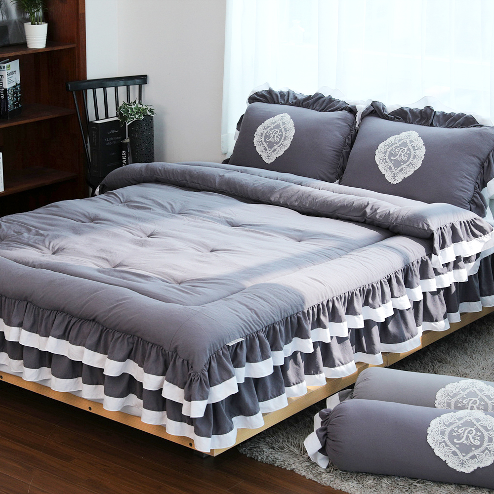 류금숙 프렌치감성 실키케어 항균프릴 차렵이불 베개커버 숏매트커버세트 SS/Q/K/SK