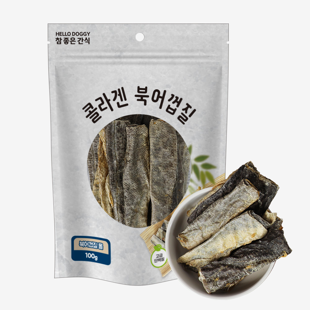 헬로도기 콜라겐북어껍질 강아지황태 보양식 소형견 대형견 간식 바형, 100g, 1개 - 상세 이미지 4