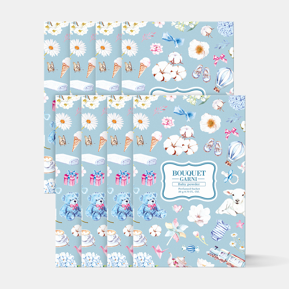 [8개] 부케가르니 탈취 99.6% 옷장탈취제 옷장방향제 샤쉐 실내 옷장냄새제거 L 20g 걸이형 베이비파우더 향