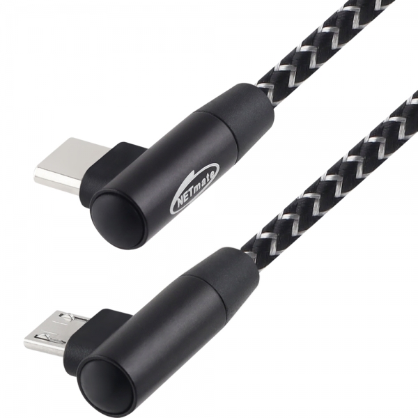 강원전자 넷메이트 USB2.0 CM-Micro 5핀 꺾임 패브릭 케이블 1m NM-UCMB01A - 상세 이미지 2