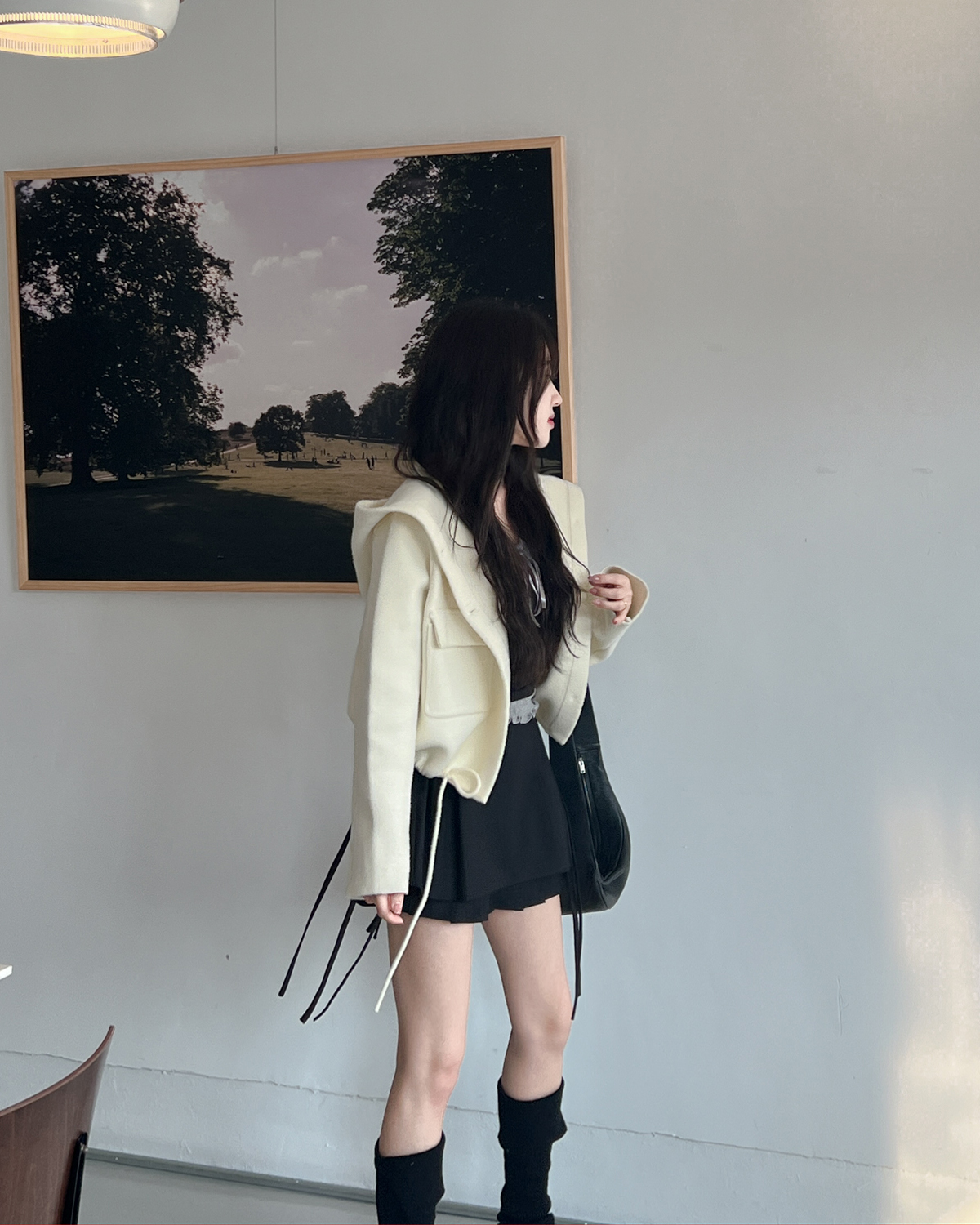 후드니트가디건 앙고라가디건 부클가디건 - 상세 이미지 5
