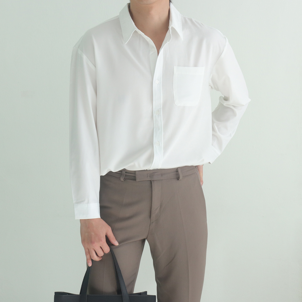 남자셔츠 빅사이즈 정장 링클프리 남방 남자 와이 셔츠 - 상세 이미지 3