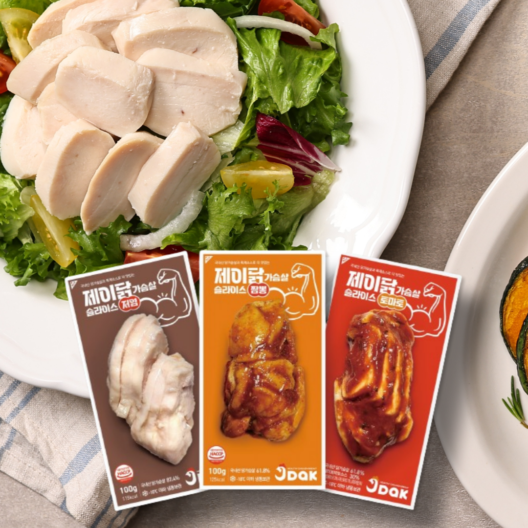 제이닭 닭가슴살 슬라이스100g 30팩 저염 토마토 짬뽕
