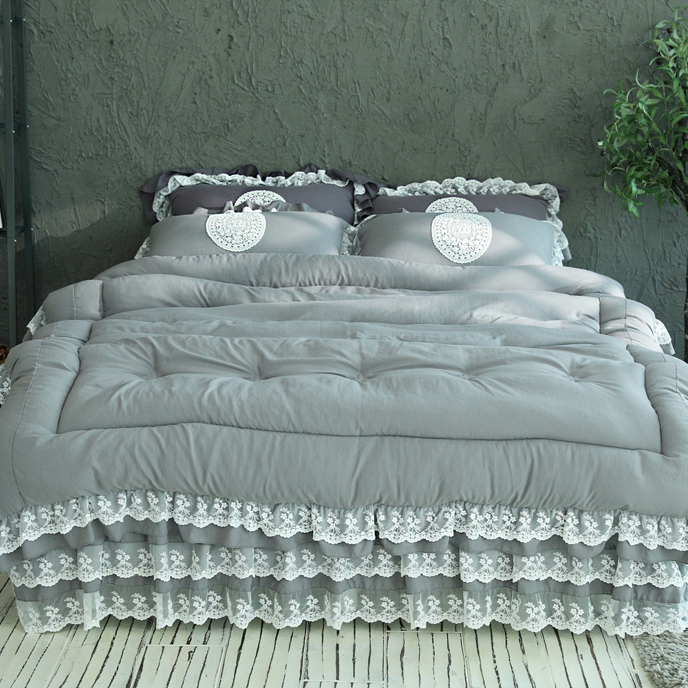 류금숙 프렌치향기 항균실키케어 프릴 차렵이불 베개커버 이중프릴침대커버세트 SS/Q/K/SK