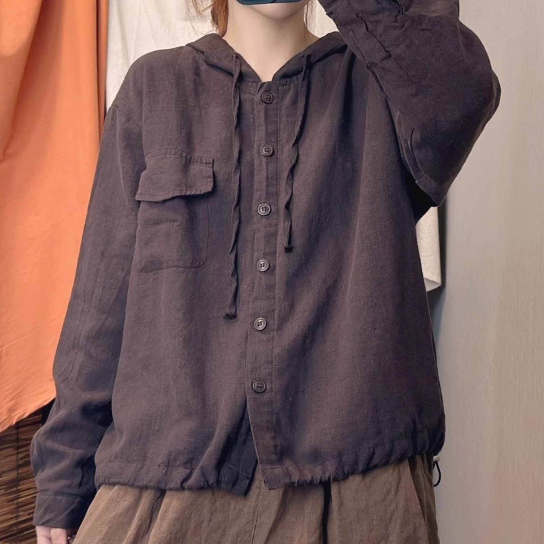 린넨후드자켓 가을자켓 면안감 미시옷 9252