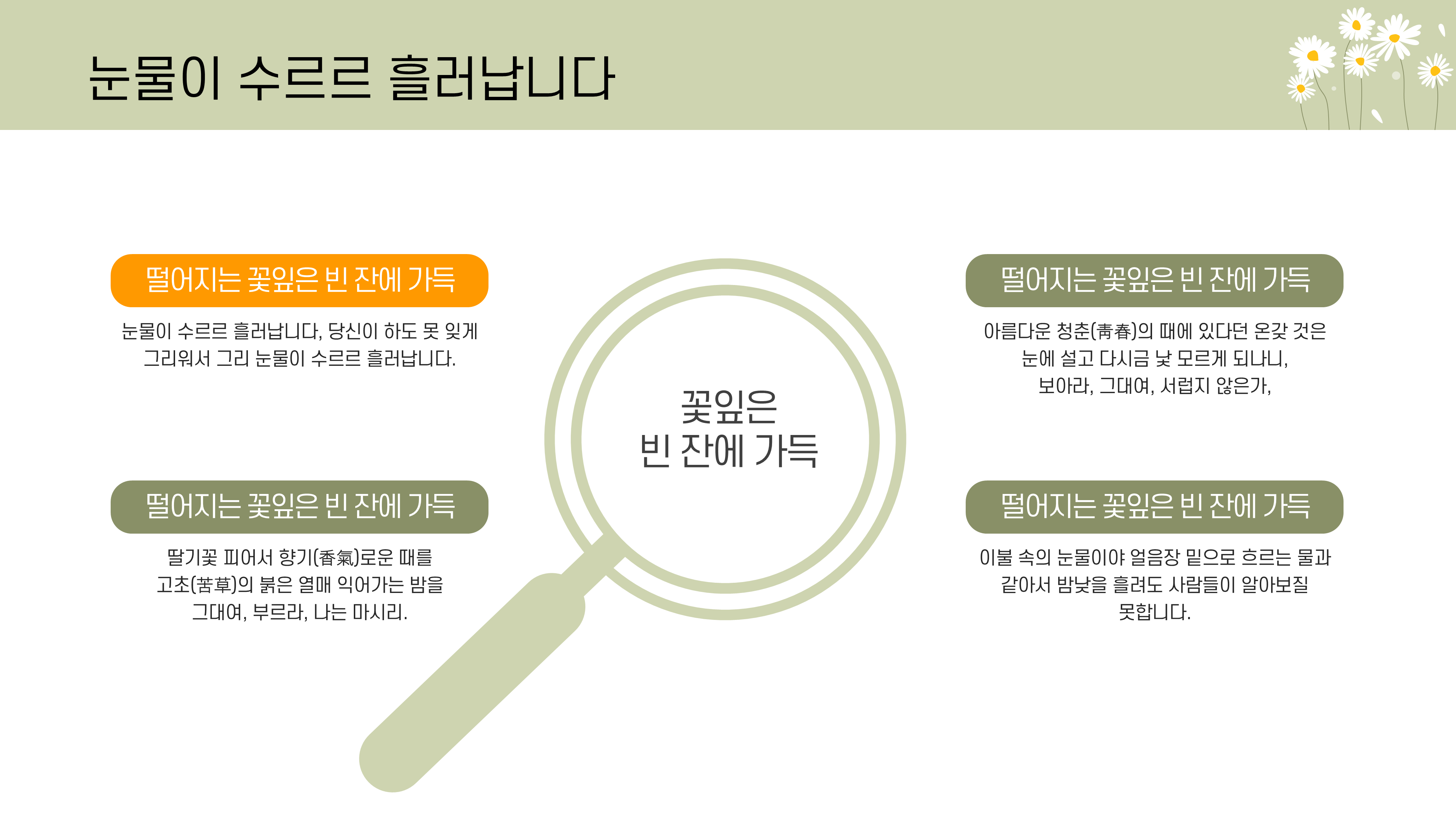 1021 꽃 배경 감성적인 ppt 템플릿 발표 피피티 양식(5페이지 구성) - 상세 이미지 4