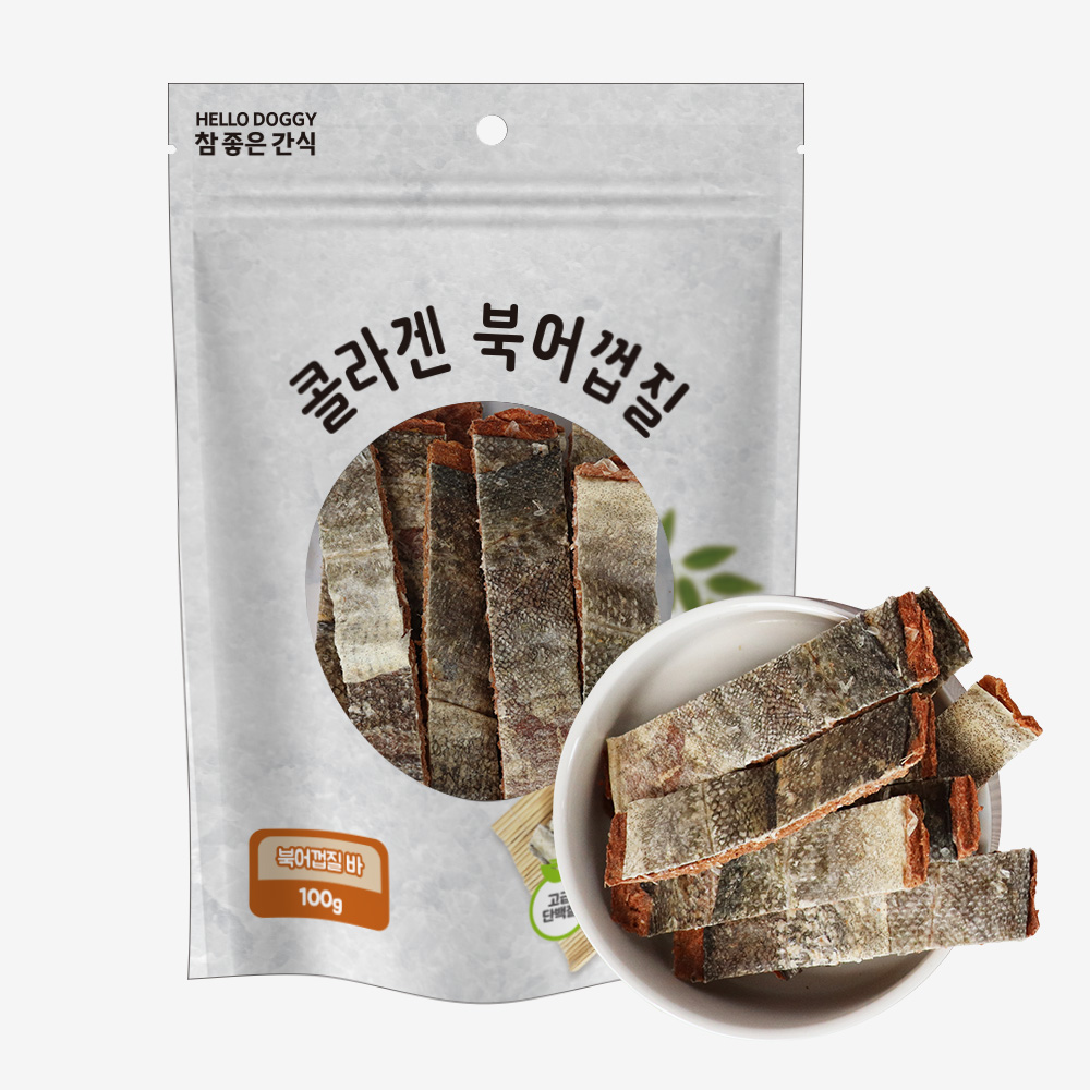 헬로도기 콜라겐북어껍질 강아지황태 보양식 소형견 대형견 간식 바형, 100g, 1개 - 상세 이미지 5