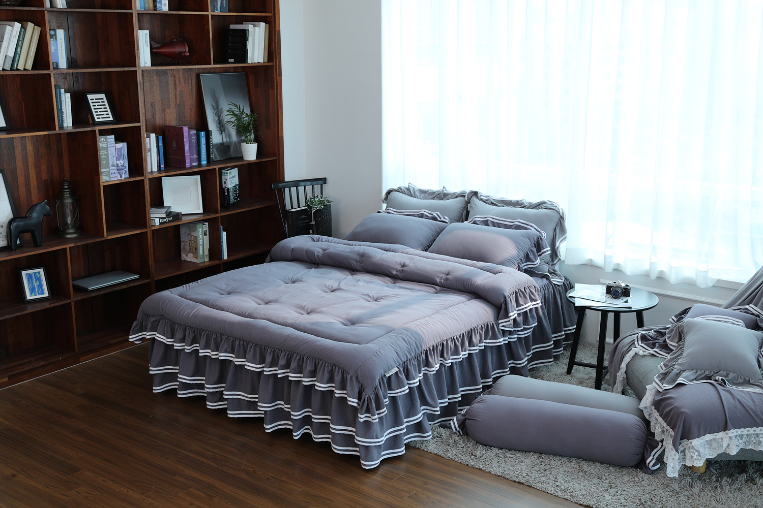 류금숙 투라인 실키케어 향균프릴 차렵이불 베개커버 이중프릴침대커버세트 SS/Q/K/SK