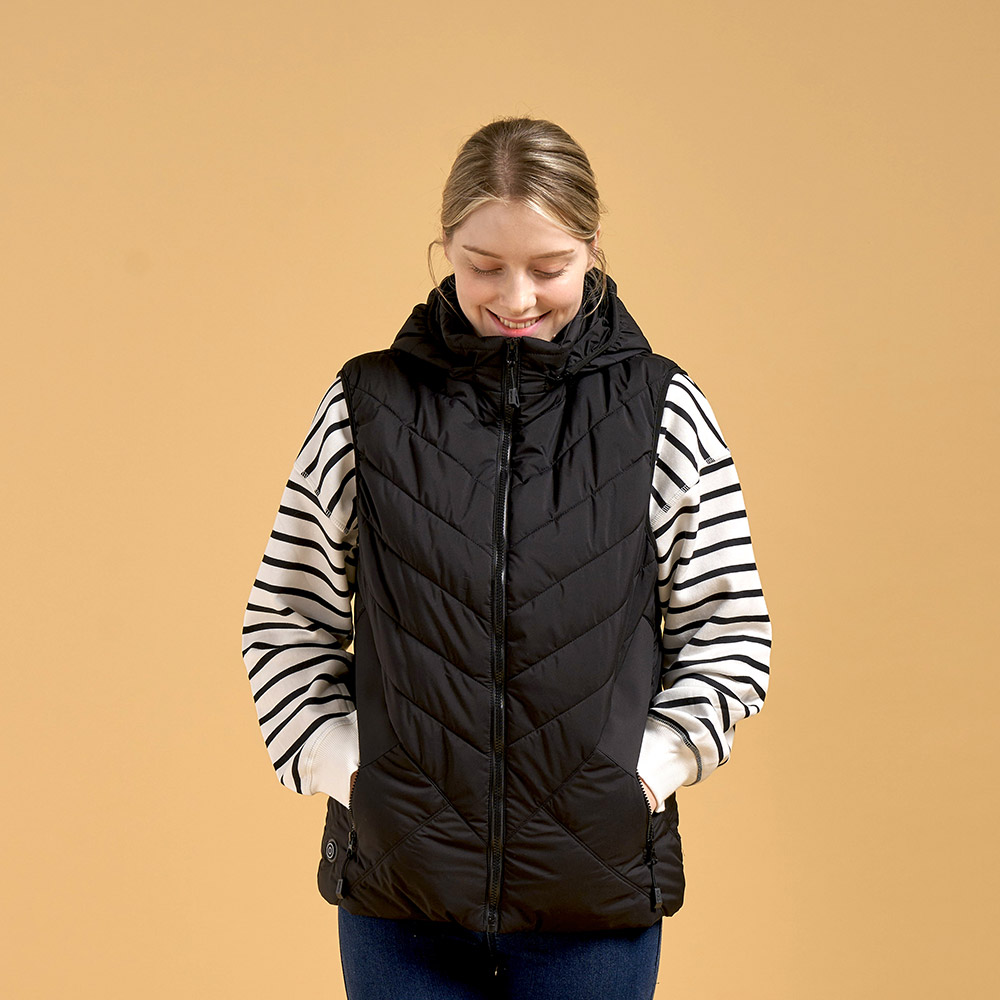 프롬비 아뜨 발열조끼 FE244 캠핑 낚시 열 경량 골프 방한 온열 열선 블랙, L