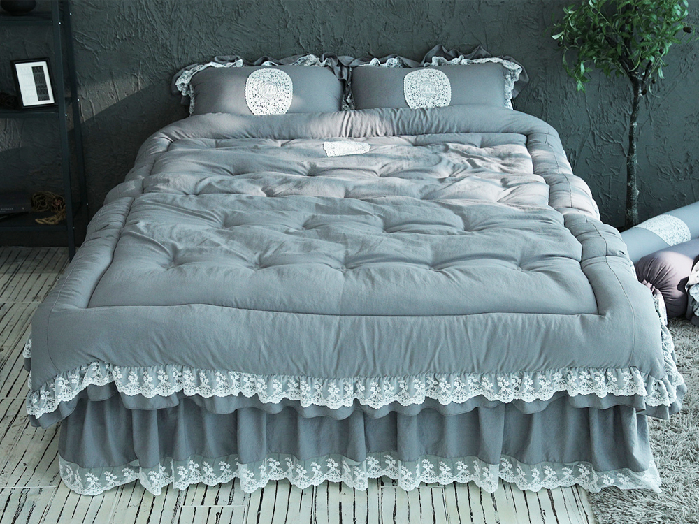 류금숙 프렌치향기 항균실키케어 프릴 차렵이불 베개커버 숏매트커버세트 SS/Q/K/SK