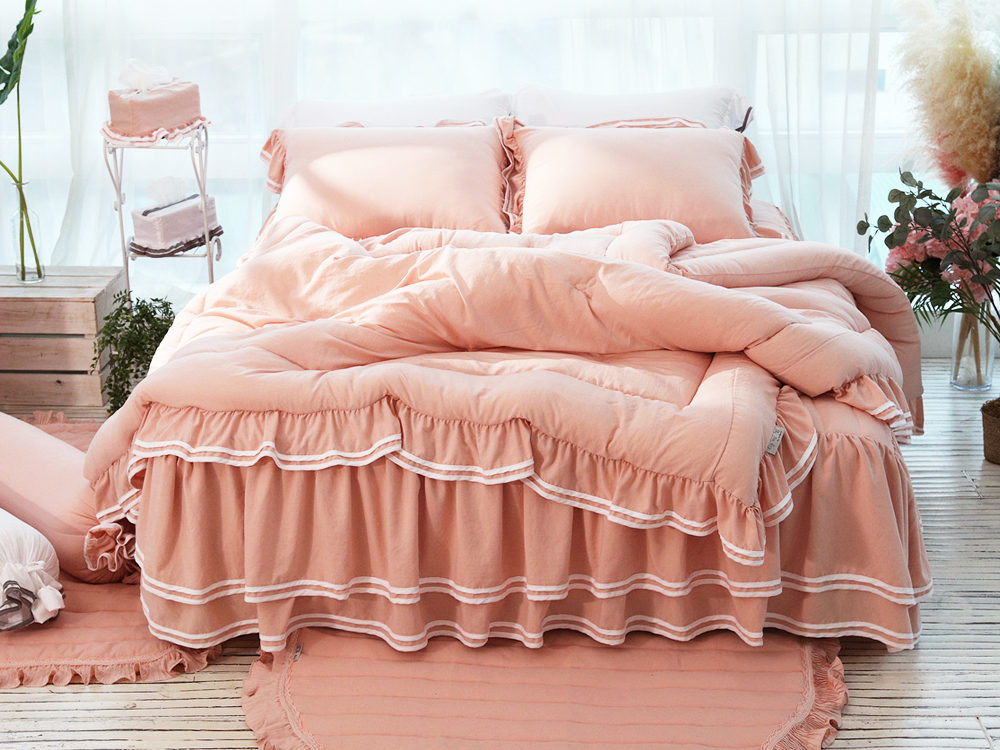 류금숙 투라인 실키케어 향균프릴 차렵이불 베개커버 이중프릴침대커버세트 SS/Q/K/SK