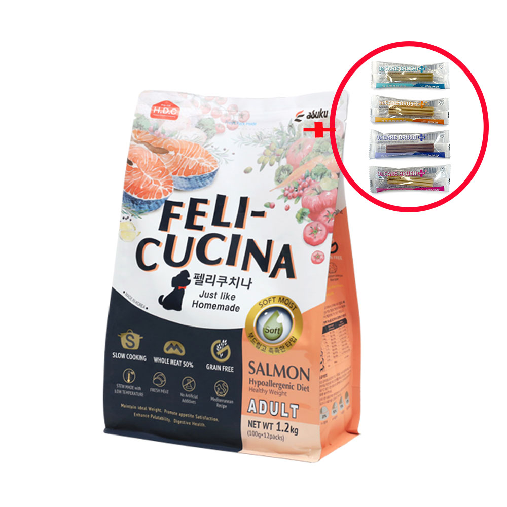 [기능성덴탈껌 8p]+ 펠리쿠치나 반습식 소프트 연어, 1.2kg, 1개 - 상품 이미지
