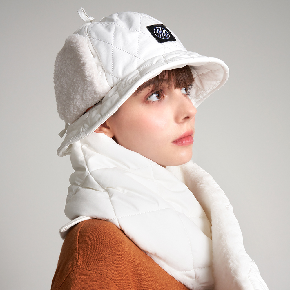 테크스킨 여성 패딩 버킷햇 골프모자 방한용품