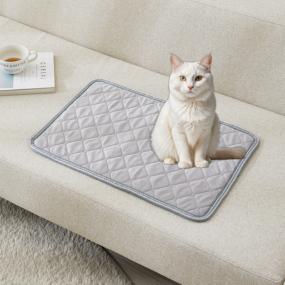 고양이 전기장판 강아지 전기방석 탄소카본매트 극세사그레이 중형