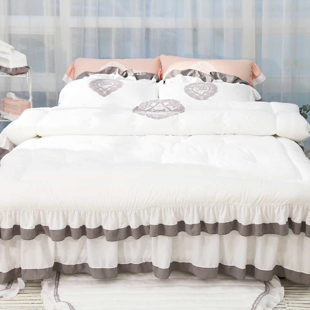 류금숙 프렌치감성 실키케어 향균프릴 차렵이불 베개커버 롱침대커버세트 SS/Q/K/SK