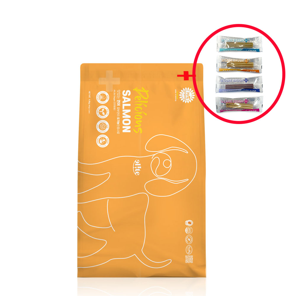 [기능성덴탈껌 20p]+ 엘리트 엘릿 유기농 강아지 사료 피부+연어, 4.8kg, 1개