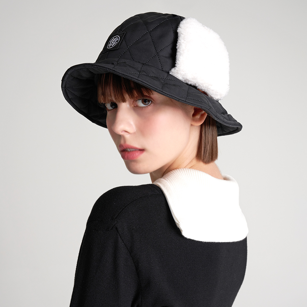 테크스킨 여성 패딩 버킷햇 골프모자 방한용품