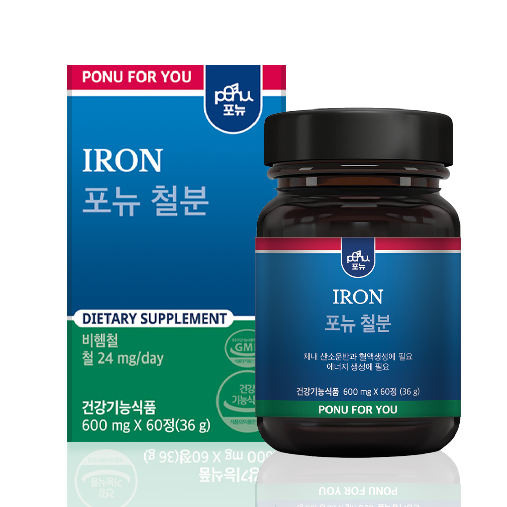 포뉴 NI 철분 카제로템 철분제 임산부 비헴철 영양제 성인 여성 남성 2개월분