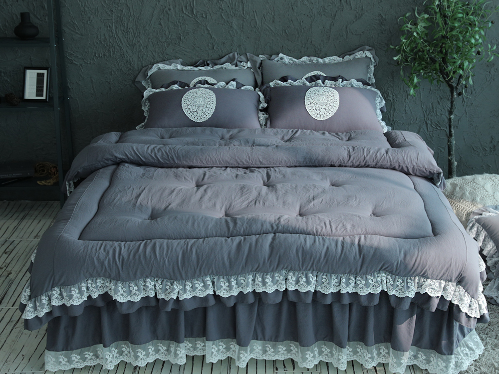 류금숙 프렌치향기 항균실키케어 프릴 차렵이불 베개커버 숏매트커버세트 SS/Q/K/SK