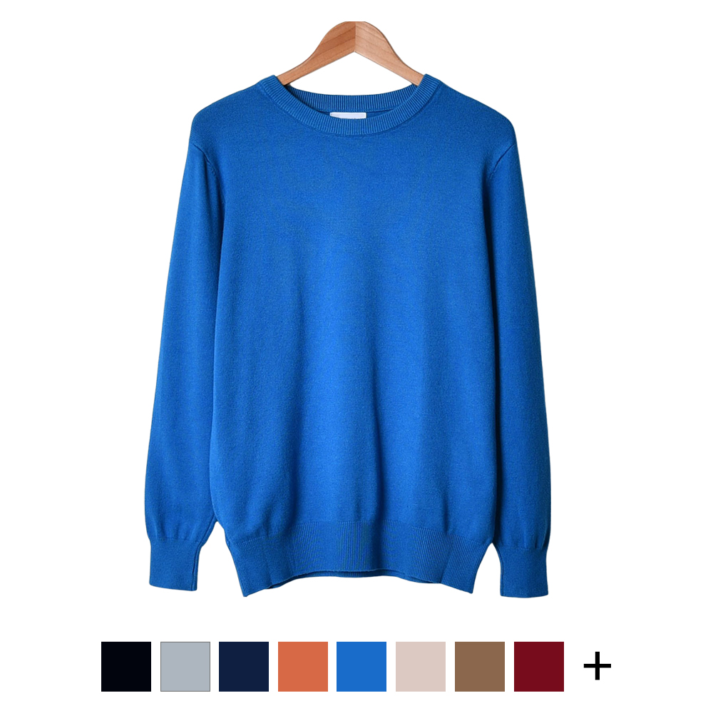 남자 니트티 라운드 긴팔 무지 남녀공용 빅사이즈 스웨터