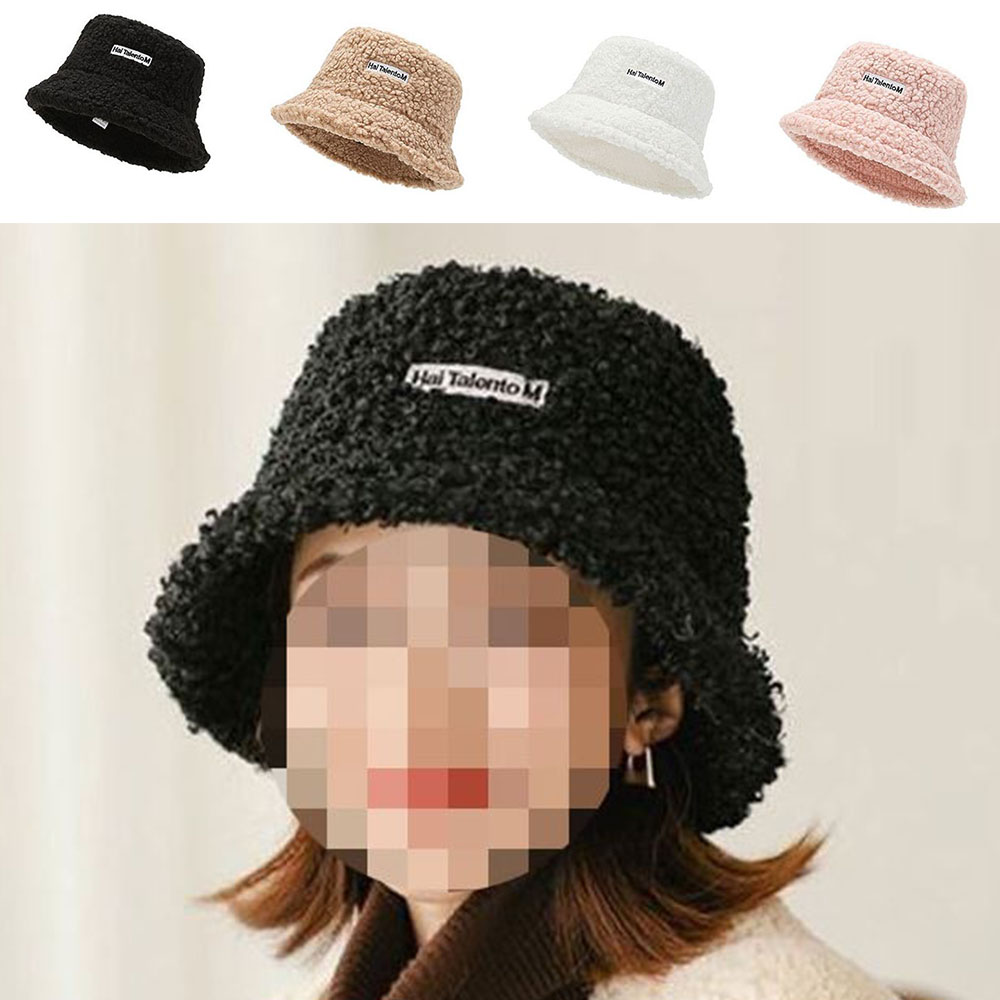 여성 뽀글이 버킷햇 따스한 보온 여자 벙거지 방한 모자 - 상품 이미지