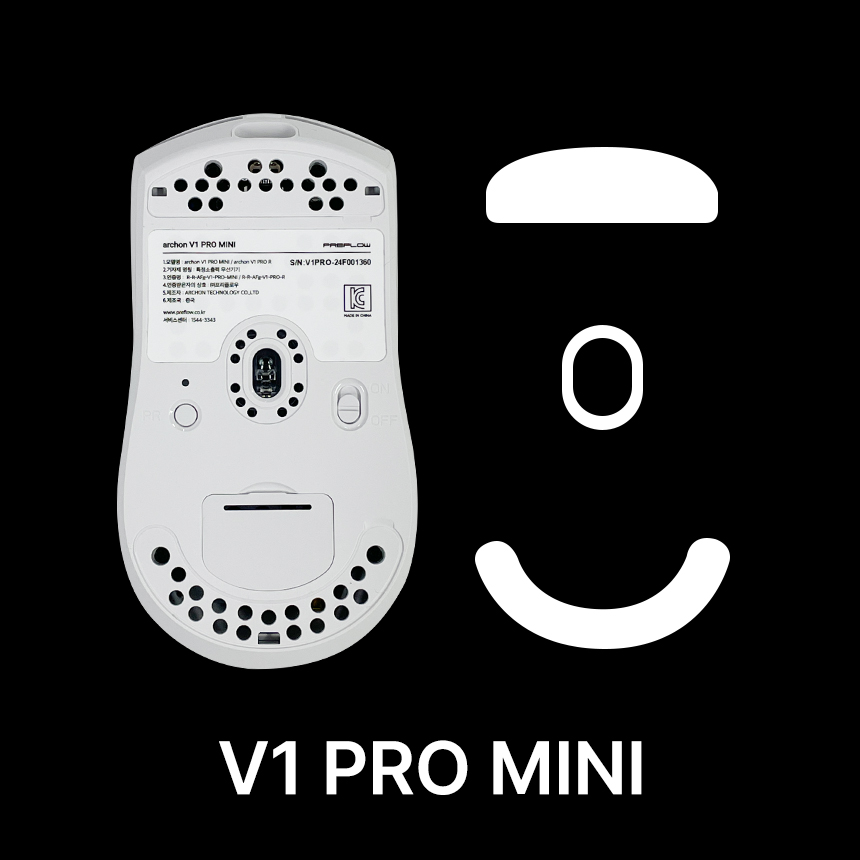 프리플로우 아콘 archon V1 PRO MINI 무선 8K 유무선 게이밍 마우스 전용피트 1set
