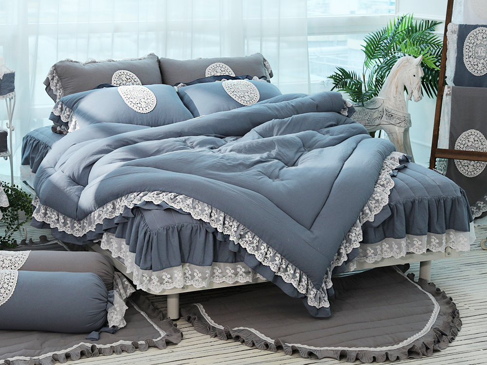 류금숙 프렌치향기 항균실키케어 프릴 차렵이불 베개커버 숏매트커버세트 SS/Q/K/SK