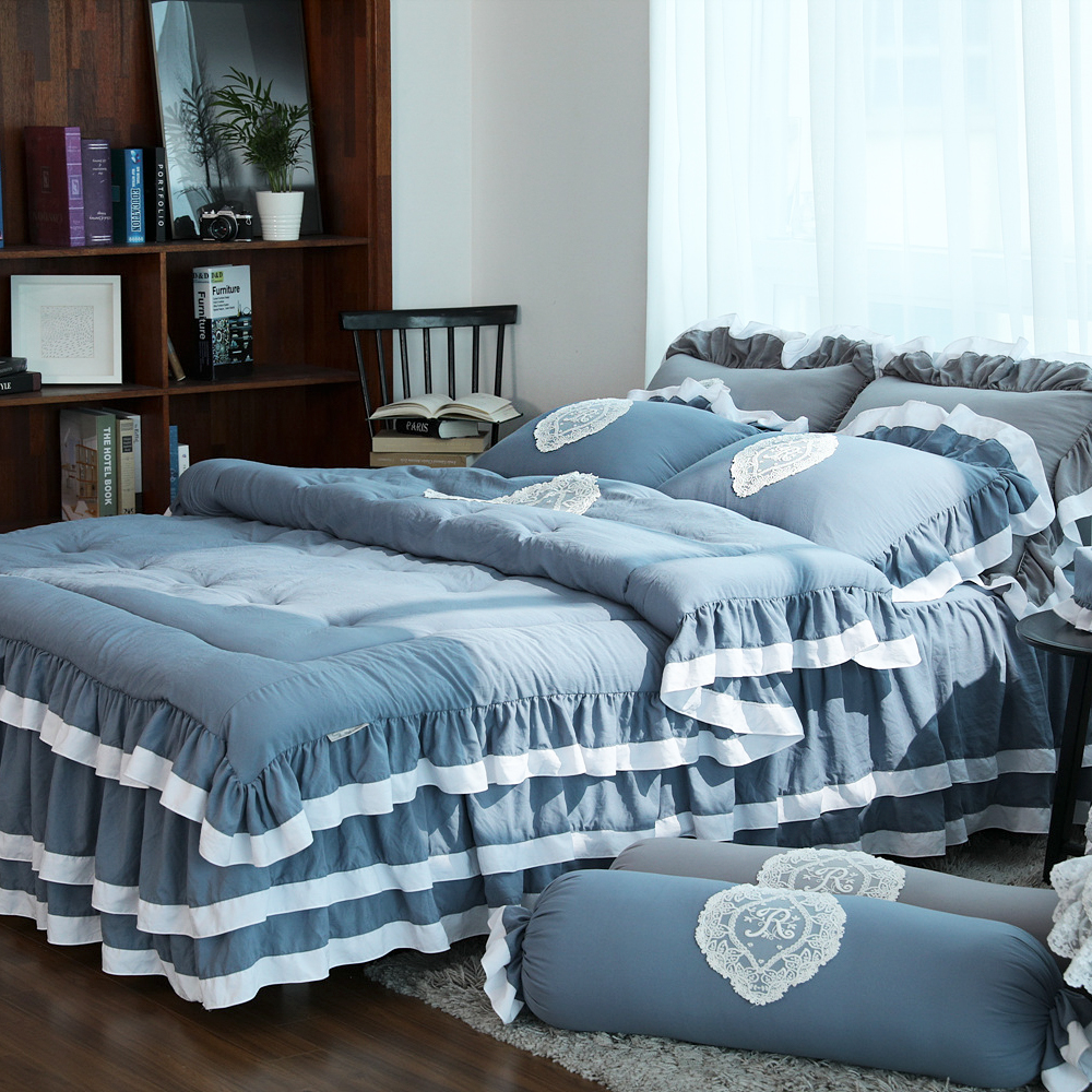 류금숙 프렌치감성 실키케어 향균프릴 이불 베개커버 이중프릴침대커버세트 SS/Q/K/SK