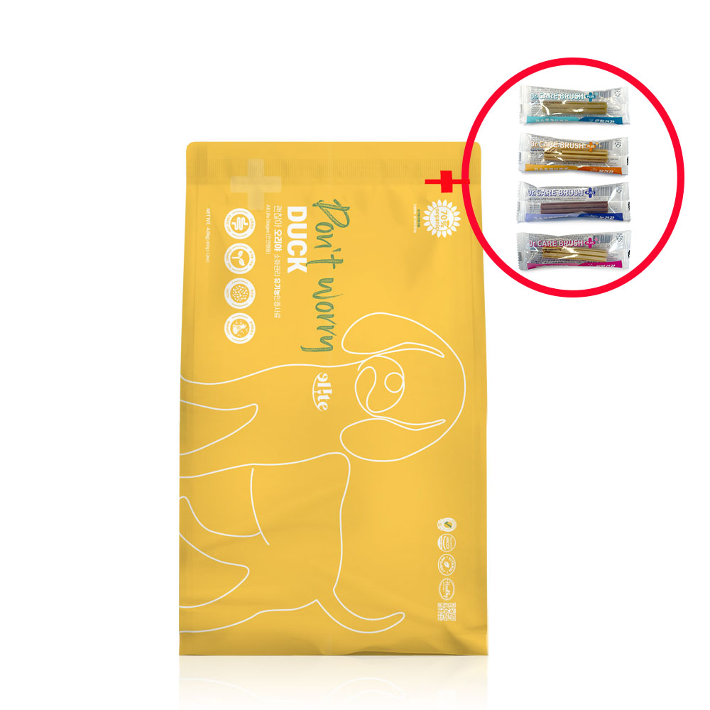 [기능성덴탈껌 20p]+ 엘리트 엘릿 유기농 강아지 사료 유산균+오리, 4.8kg, 1개