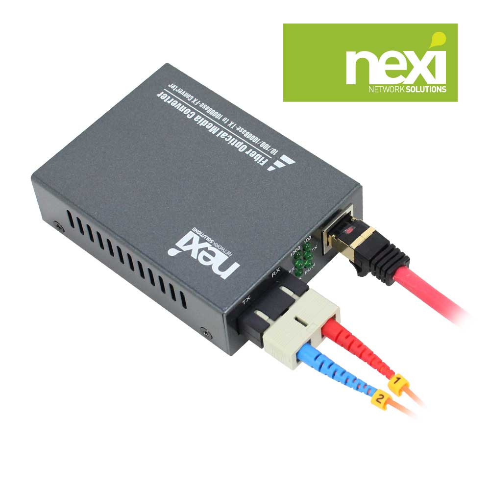 NX528 기가비트 멀티 광 컨버터 10/100/1000Mbps SC 멀티모드 550m최대거리 (NX-SFC2000-SCM) : 비에스아이티