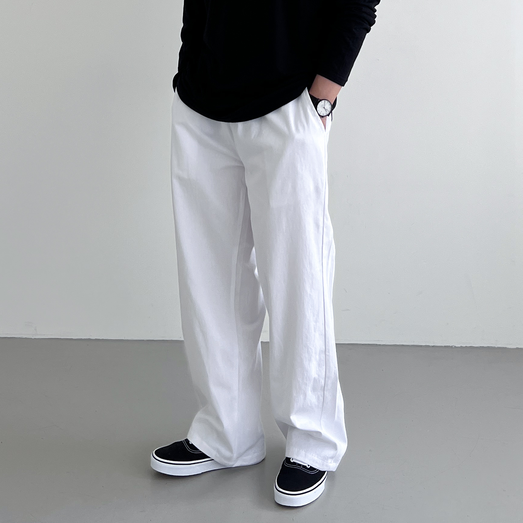 남자백바지 남자와이드팬츠 벌룬팬츠 통바지 - 상세 이미지 4