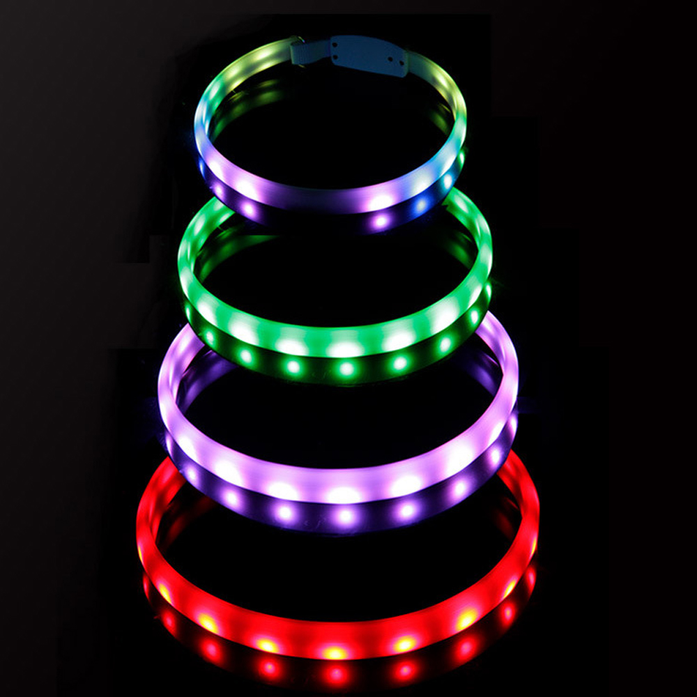더바른 강아지 야광 LED 목걸이 반려견 야간산책 깜빡이는 안전 애견 목줄 USB 충전식 - 상세 이미지 4