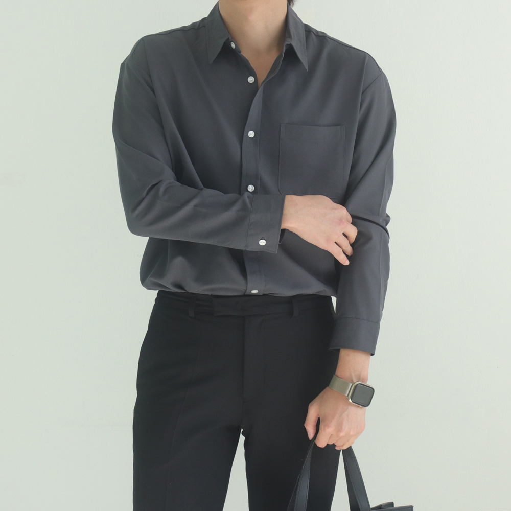 남자셔츠 남자와이셔츠 와이드카라 빅사이즈 오버핏남방 - 상세 이미지 3