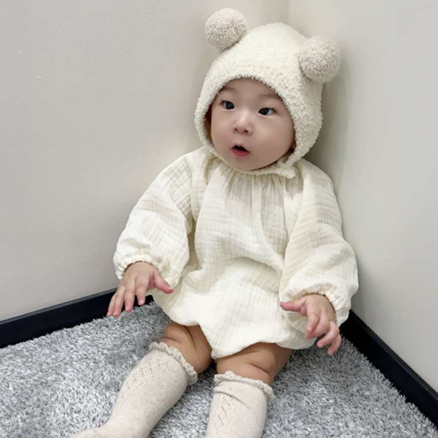 [바니블라썸] 신생아바디슈트 룸퍼 롬퍼 신생아옷 거즈 아기바디수트 아기옷 내츄럴 - 상세 이미지 2