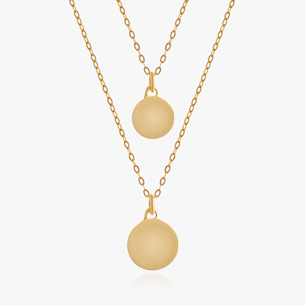 14K 이니셜 코인 금 목걸이 8mm, 10mm